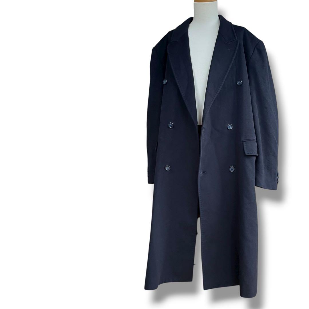 極上品カシミヤ 100% ロング ダブルチェスターコート 大きいサイズ 2XL