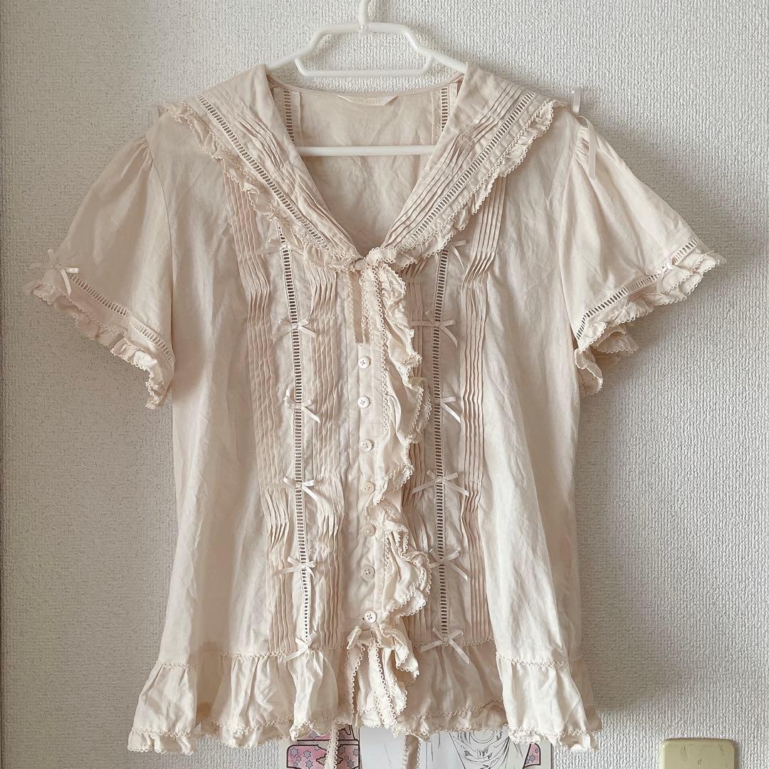 PINK HOUSE ピンクハウス キナリのセーラーカラーブラウス