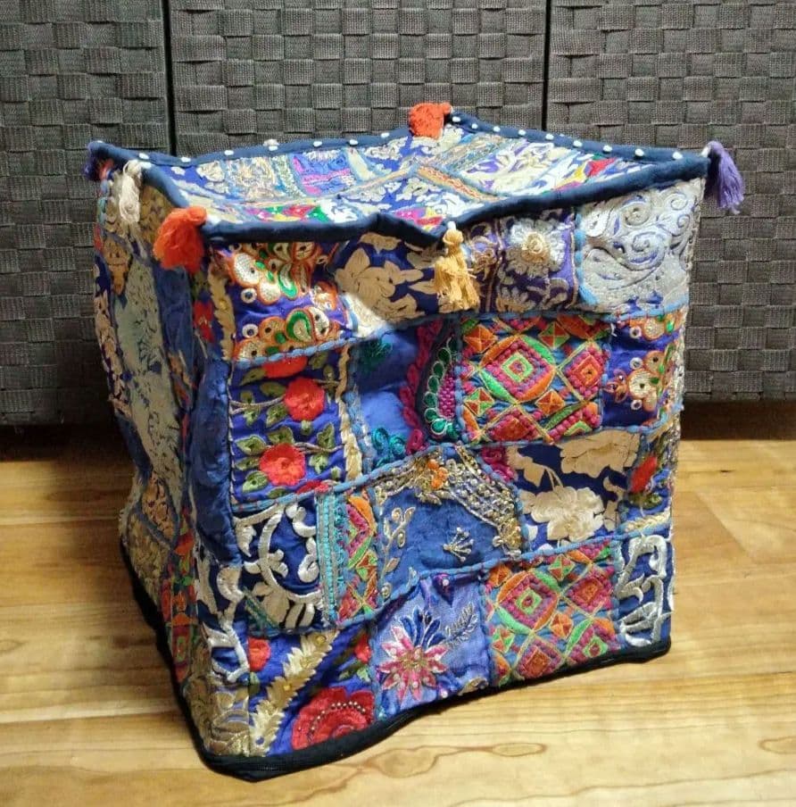 インド カンバディア パッチワーク ネイビー 【6-31】