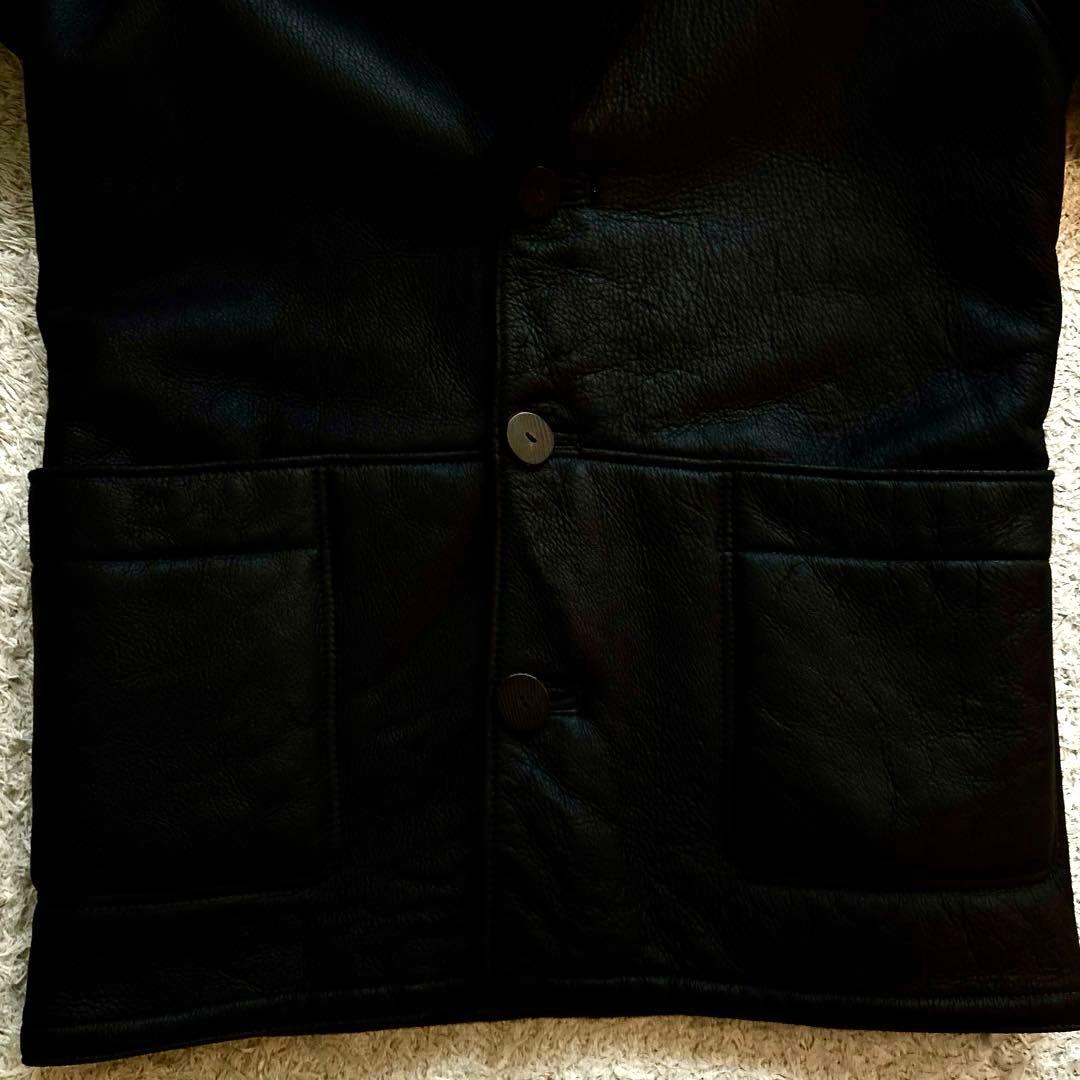 ★美品★ Sawyer of Napa リアルムートン コート USA製 黒