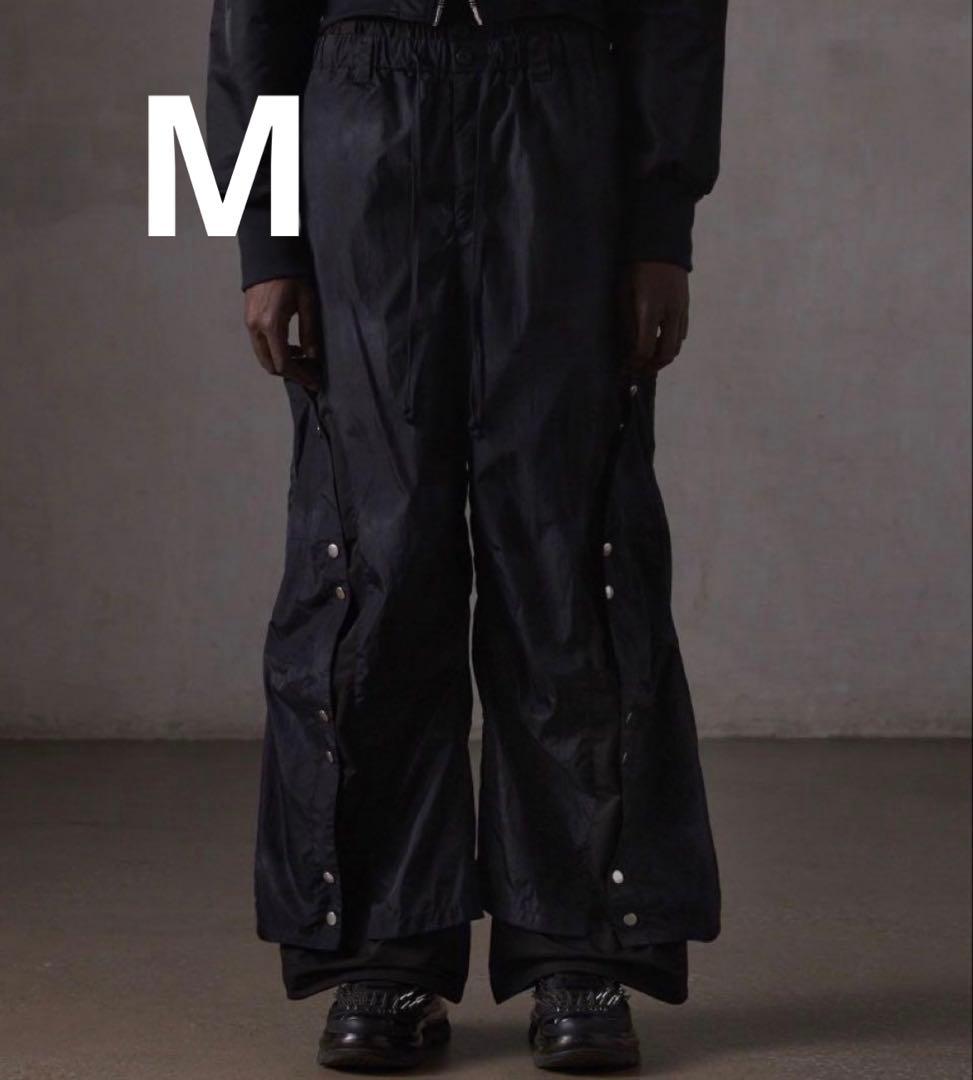 GRANCY グランシー ボタンレイヤードデザインナイロンパンツ