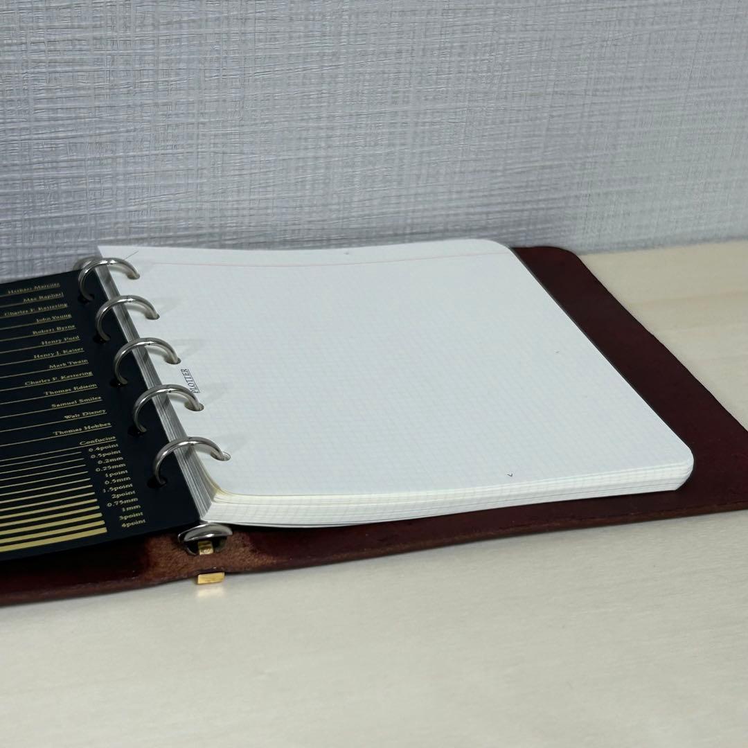 日本製 plotter ミニ5スクエアサイズ（5穴） ワイン リフィルセット