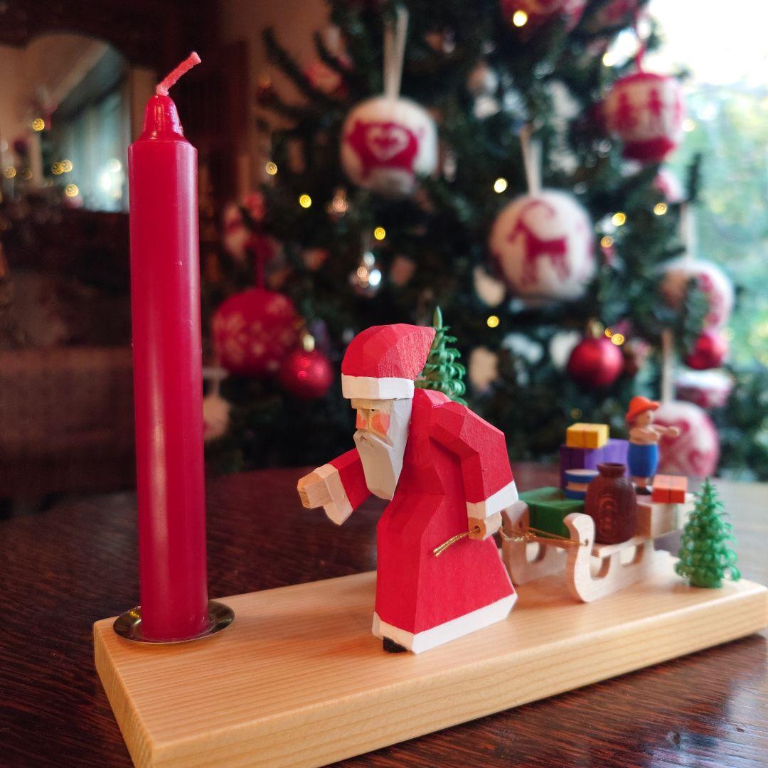 ドイツ　エルツ　ベッティーナフランケ　サンタ　キャンドルホルダー　Xmas＊新品