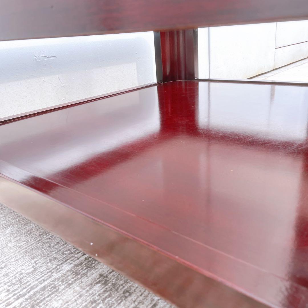 【美品】ビンテージ ナガノインテリア スクエアガラステーブル 稀少デザイン