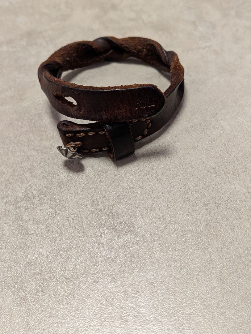 RRL ブレーデッド レザー ブレスレット コンチョボタン イタリアンレザー
