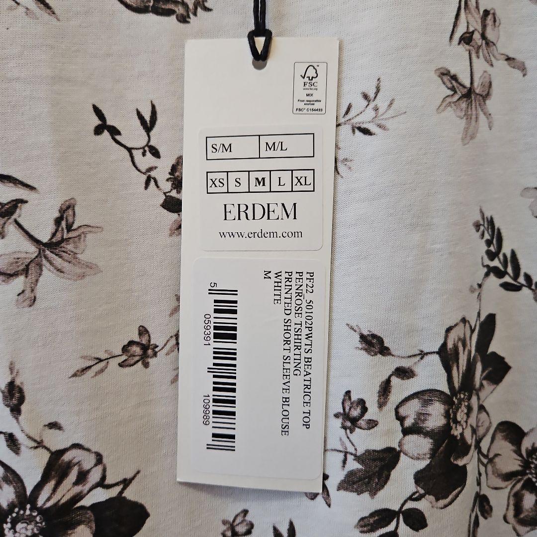 新品未使用　ERDEM フラワープリント 半袖トップス　パフスリーブ