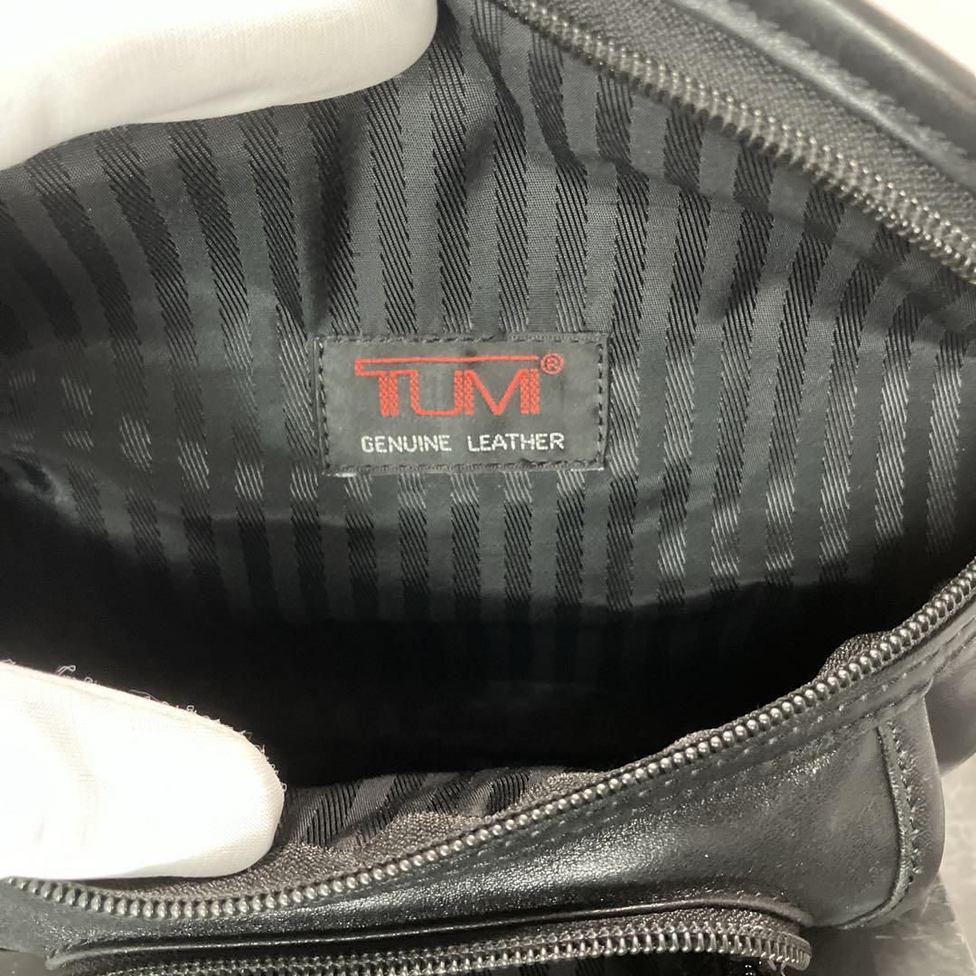 【超希少】【TUMI】トゥミ　ボディバッグ　ウエストバッグ　レザー　ブラック