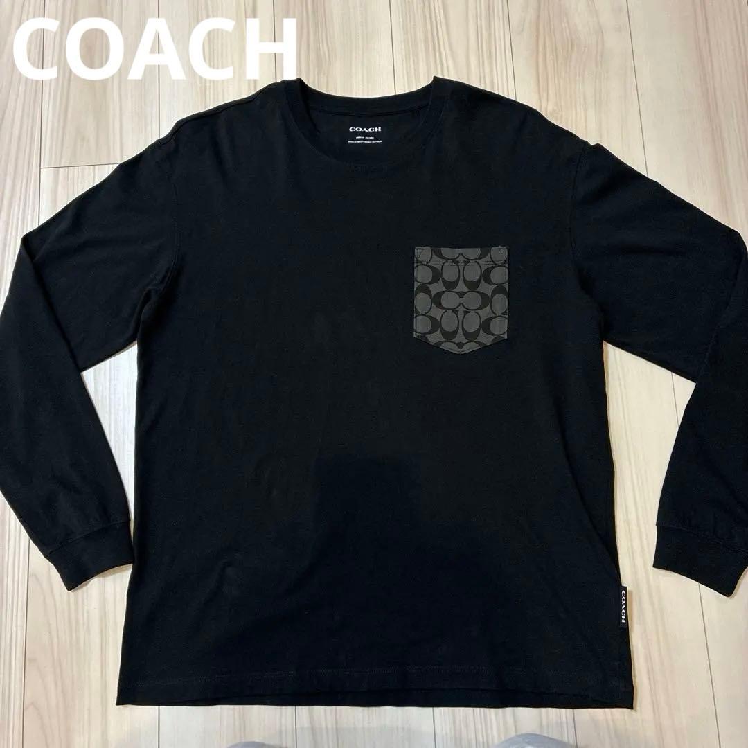 COACH シグネチャー ロング スリーブ Tシャツ ブラックM