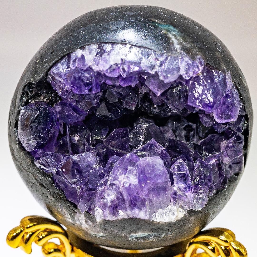 ウルグアイ産　アメジスト笑口　台座付き◆ドーム◆天然石◆パワーストーン◆