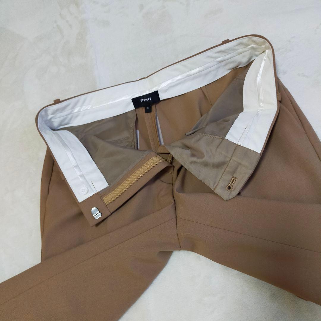 美品　Theory　現行タグ　サイズ0　キャメルカラー　パンツスーツ