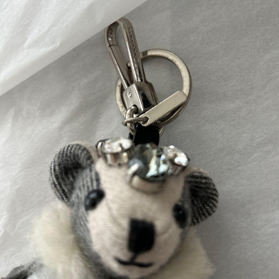 クマ型ストーン装飾キーホルダー