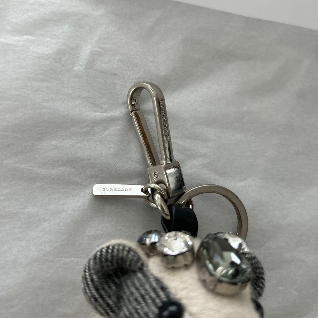 クマ型ストーン装飾キーホルダー