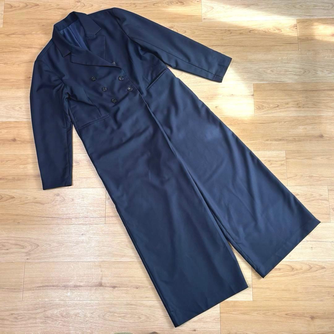Loungedress ダブルジャケットオールインワン ネイビー ラウンジドレス