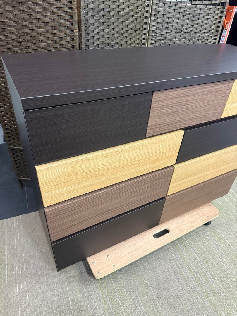 【超美品】【洗浄消毒作業済】ニトリ　ローチェスト(カレナ 120LC DBR)