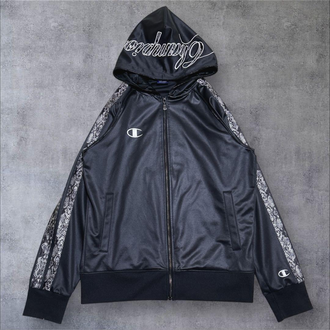 希少✨チャンピオン ジャージ セットアップ 魔裟斗モデル パイソン柄　黒　L