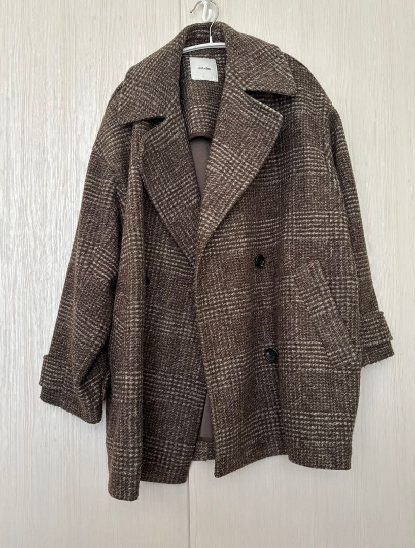 Spick&Span Wスライバーチェックハーフコート