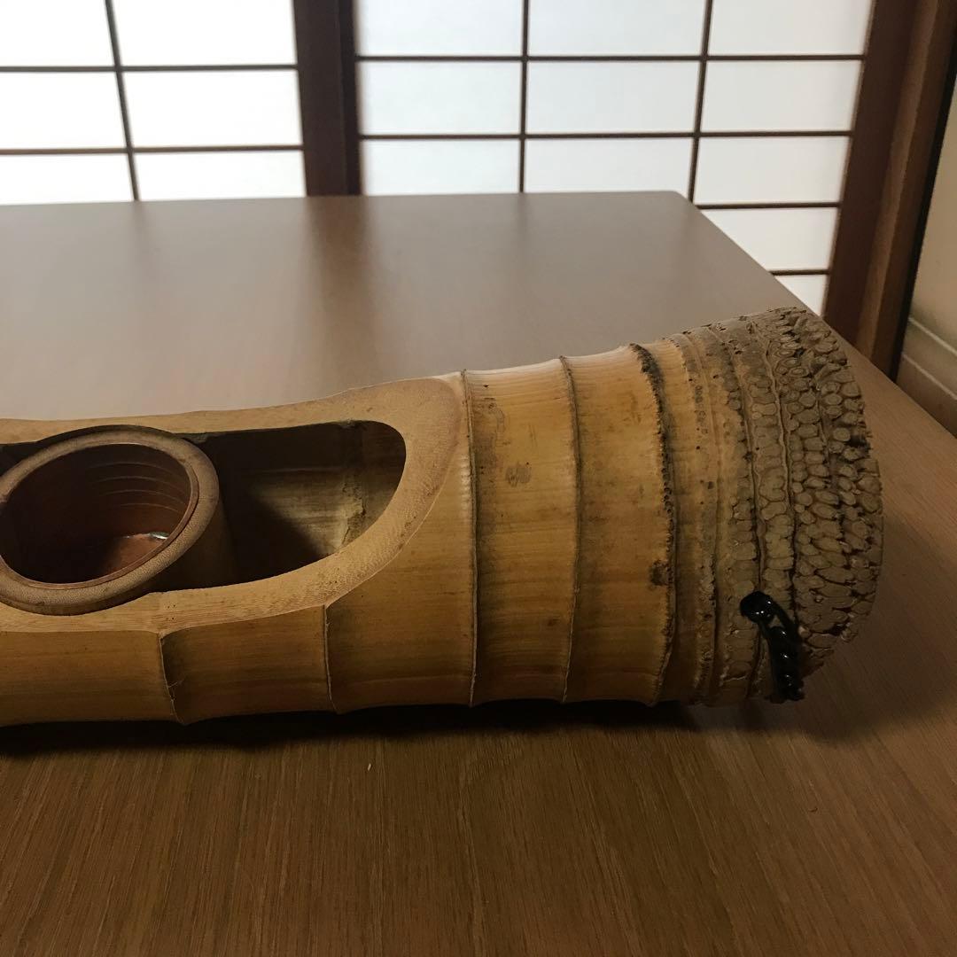 竹　花入れ　釣船