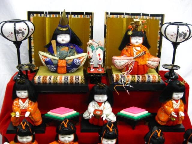m21866★木目込み・お雛様15人とお道具セット