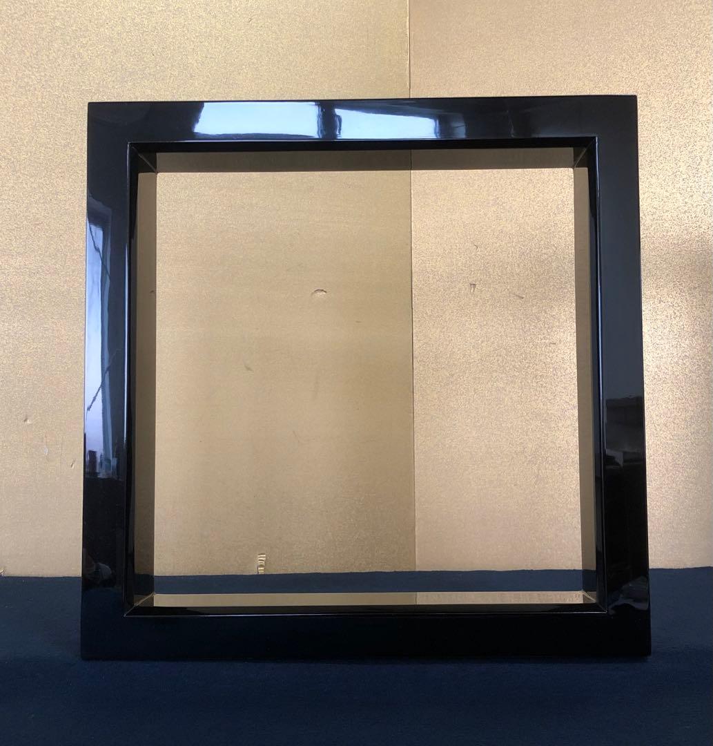 《R》茶道具 輪島塗 黒真塗 炉縁 塗師 静峰 証紙 共箱 260209け1