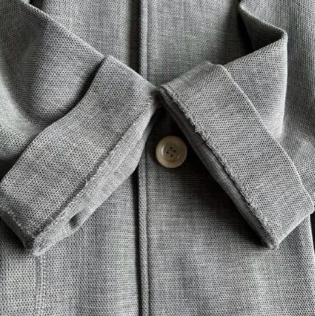 45R ロングコート　コットン　ハチの巣織りコート　 Lサイズ　R刺繍