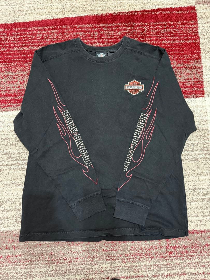 Vintage 00s Harley-Davidson ロンT 袖フレイム