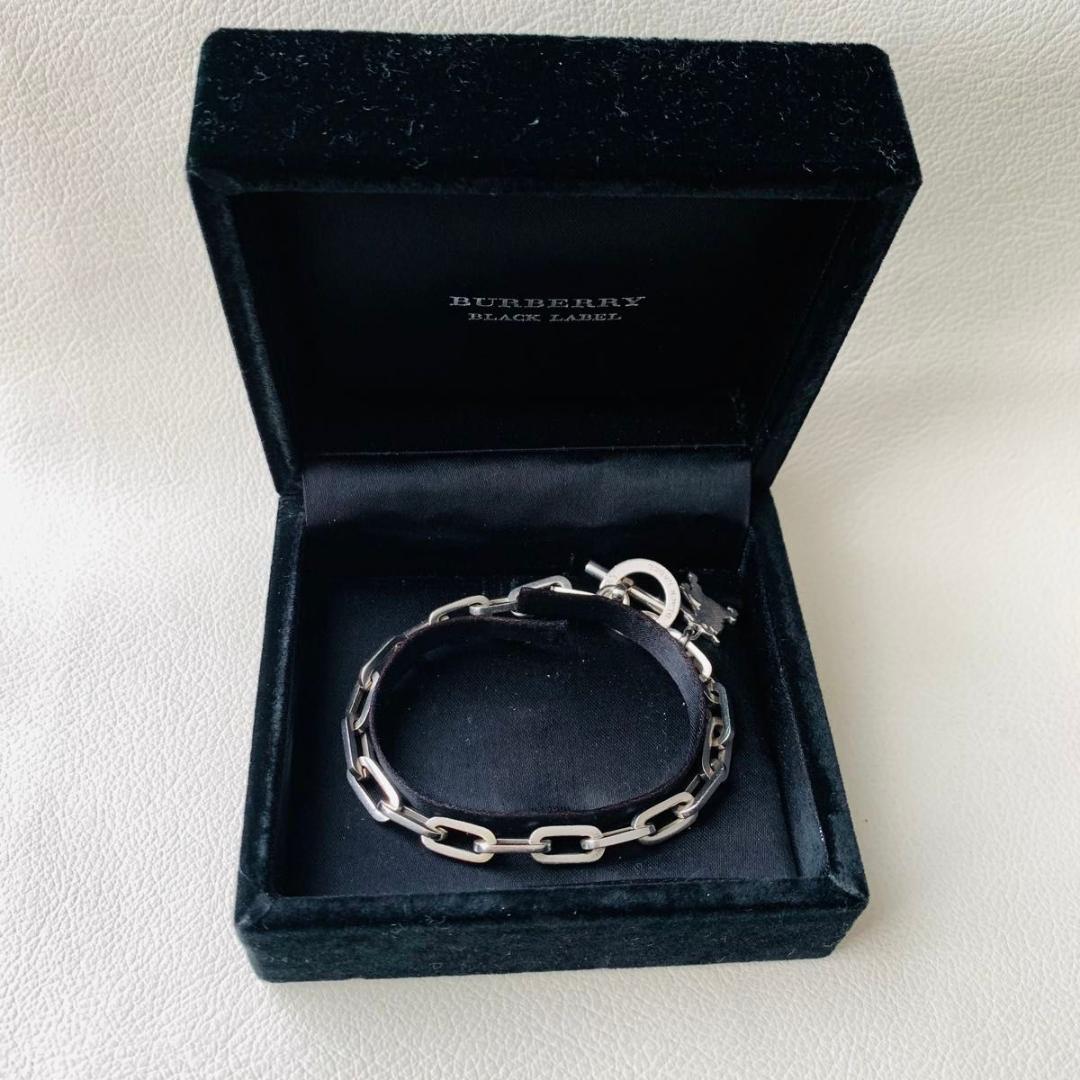 バーバリーブラックレーベル SV925 シルバー チェーン ブレスレット ホース