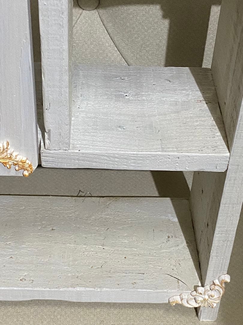 ハンドメイド 収納♦️ロココ 装飾♦️ホワイト＆ゴールド♦️スパイスラック♦️送料込