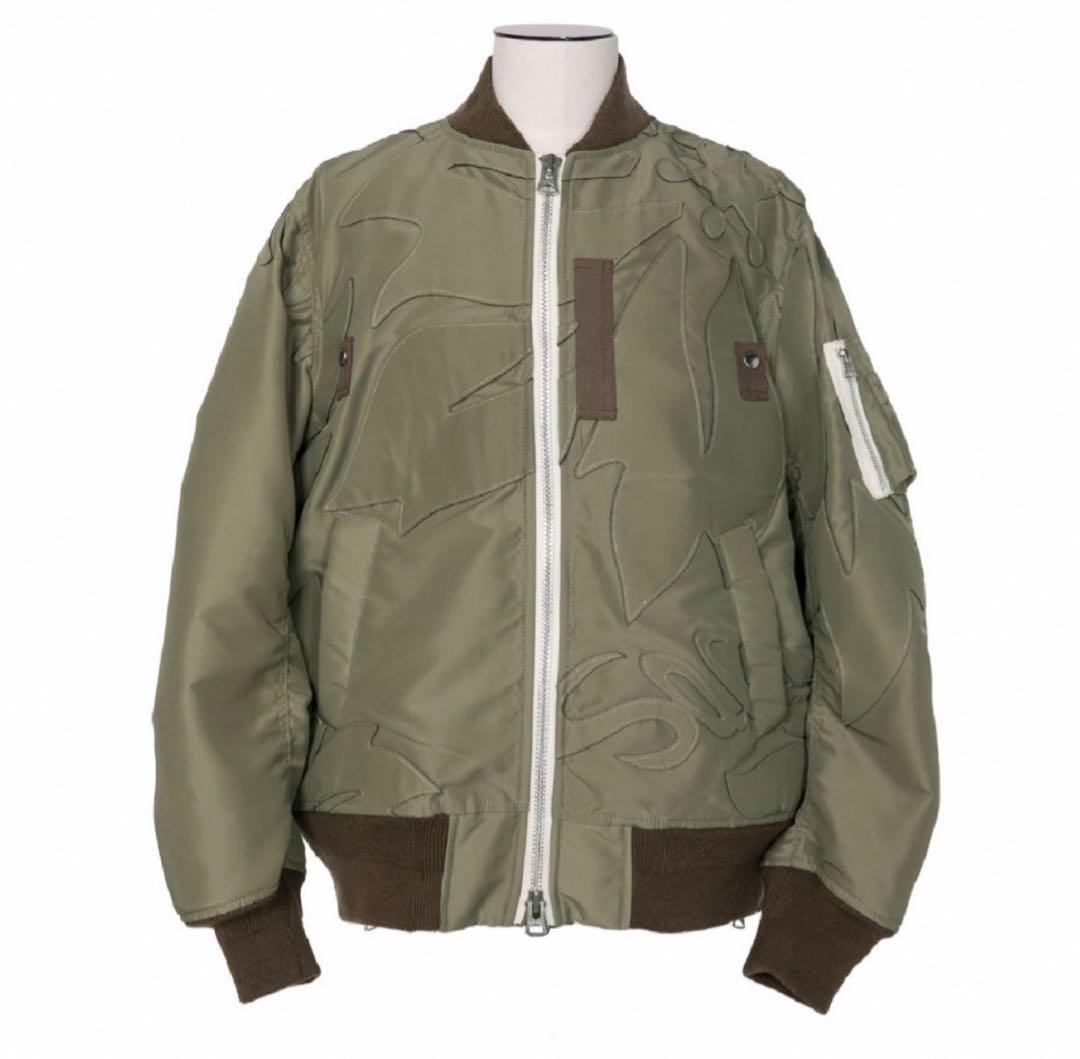 KUU様sacai サカイ　刺繍入りツイル ボンバー ジャケット