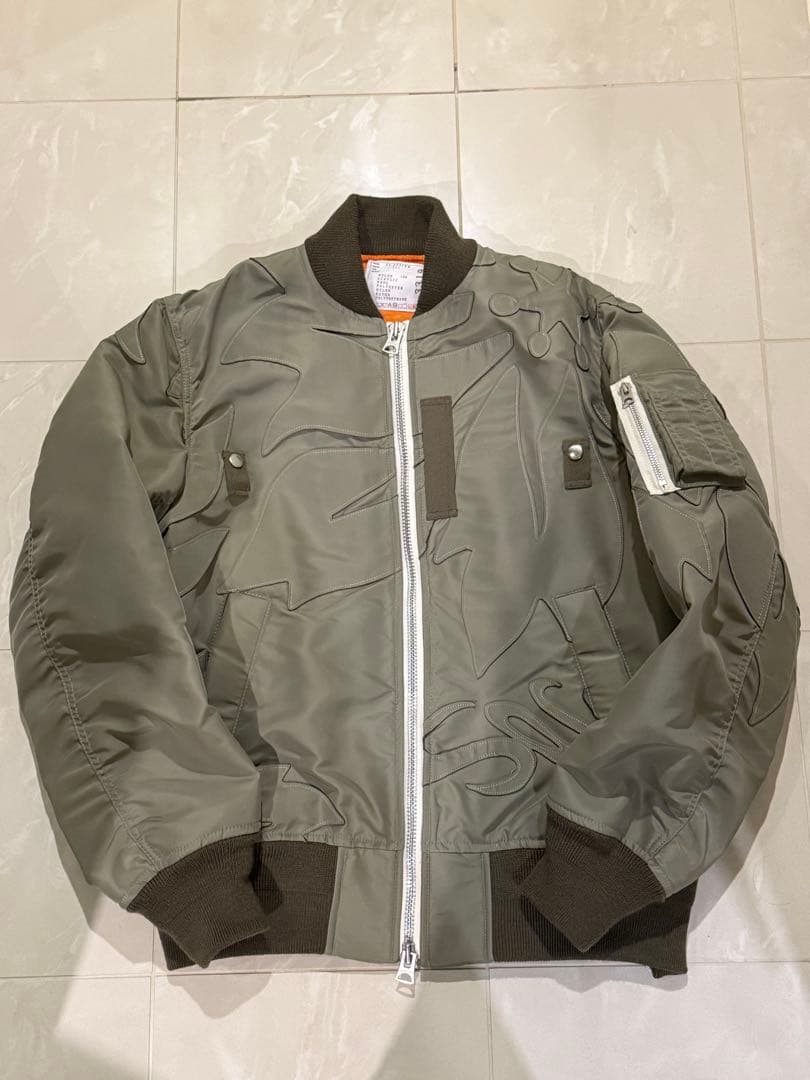 KUU様sacai サカイ　刺繍入りツイル ボンバー ジャケット