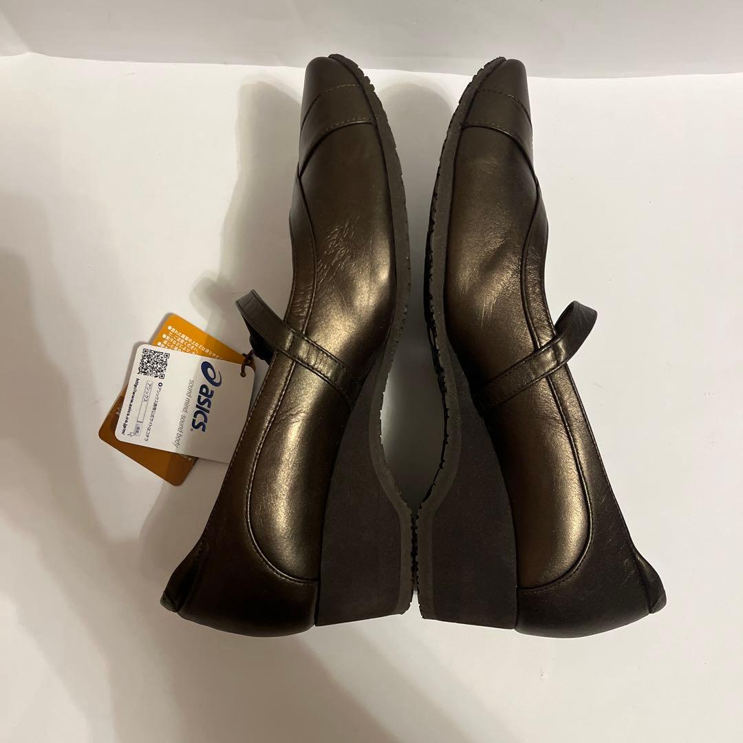 新品　アシックス　ペダラ　ストラップパンプス　ブラウン24 3E