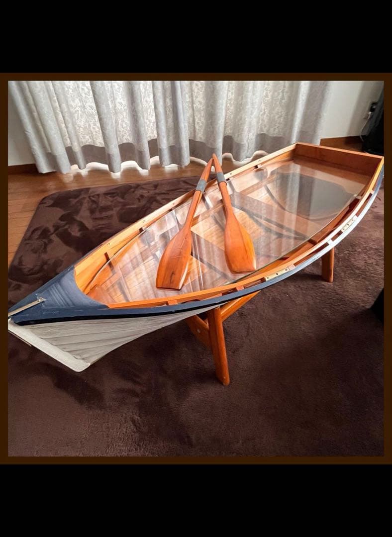 【直接取りに来られる方限定】ボート型 センターテーブル 舟型 木製