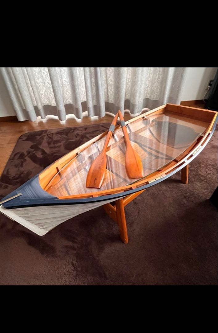 【直接取りに来られる方限定】ボート型 センターテーブル 舟型 木製