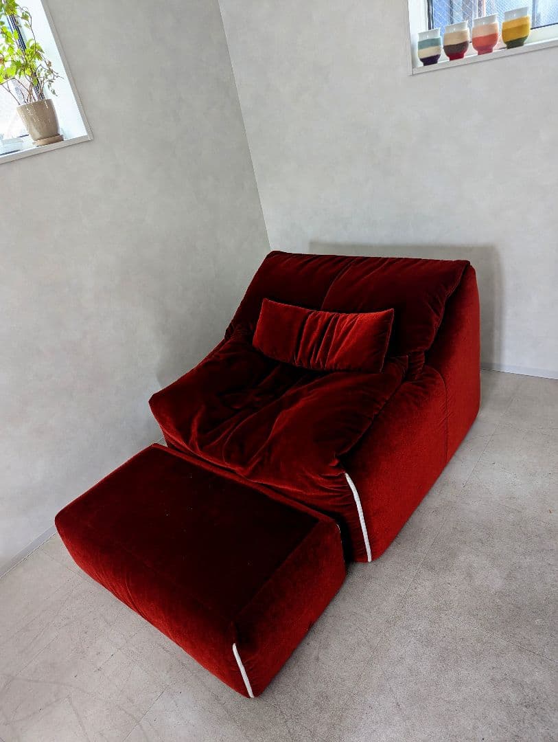 極上品　【ligne roset】リーン ロゼ プリューミー　1Pソファ＆パフ
