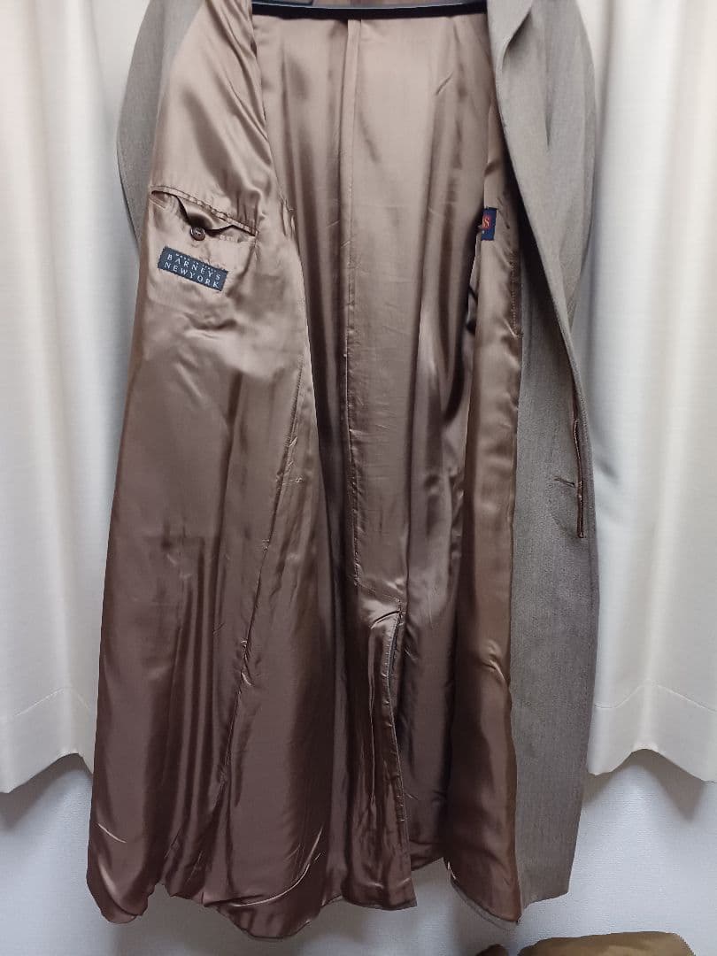 バーニーズニューヨークグレージュウールコート　イタリア製　size46