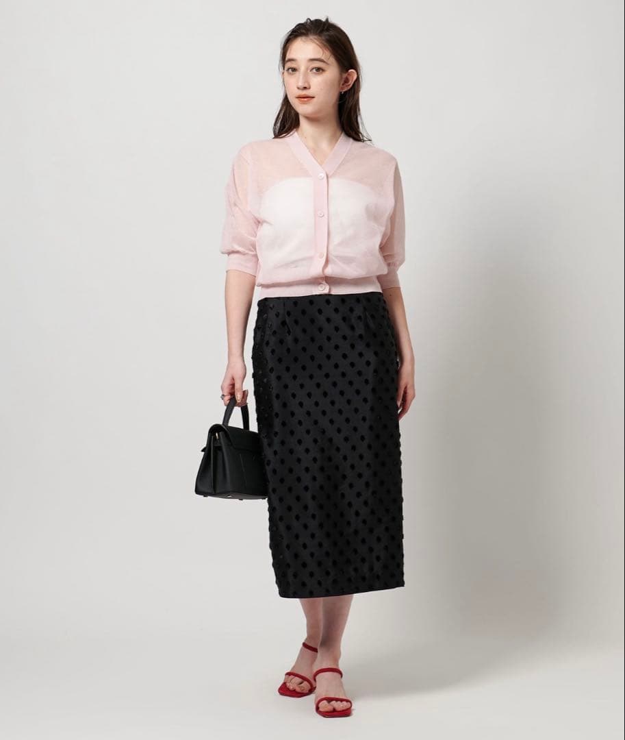 【タグ付き新品】UNITEDARROWS ドットカットジャガードタイトスカート