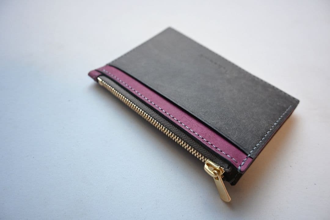 フラグメントケース　ウォレット【パープル×グレー】