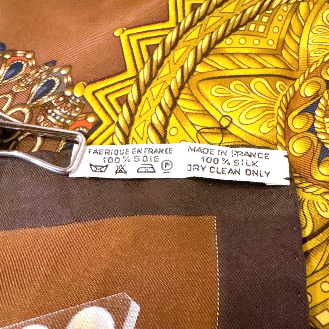 L'OR DES CHEFS 首長達の金　エスニックデザイン スカーフ ブラウン