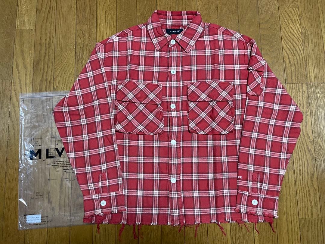 MLVINCE MILITARY CHECK SHIRTS RED YZERR着
