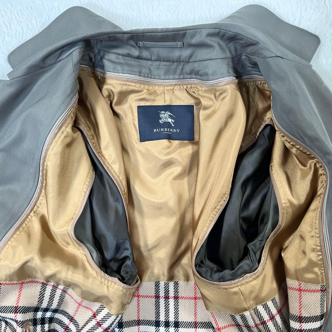 高級✨バーバリーロンドン ステンカラーコート ウール カシミヤ ライナー カーキ