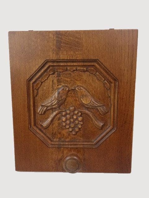 北海道手作り小物　ナラ材　バードハンガー２羽　ＤＵＸ木彫彫刻