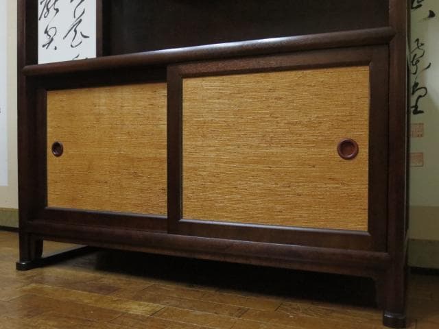 松本民芸家具 ミズメザクラ 無垢材 E型 クズ布 飾り棚 定価297.000円