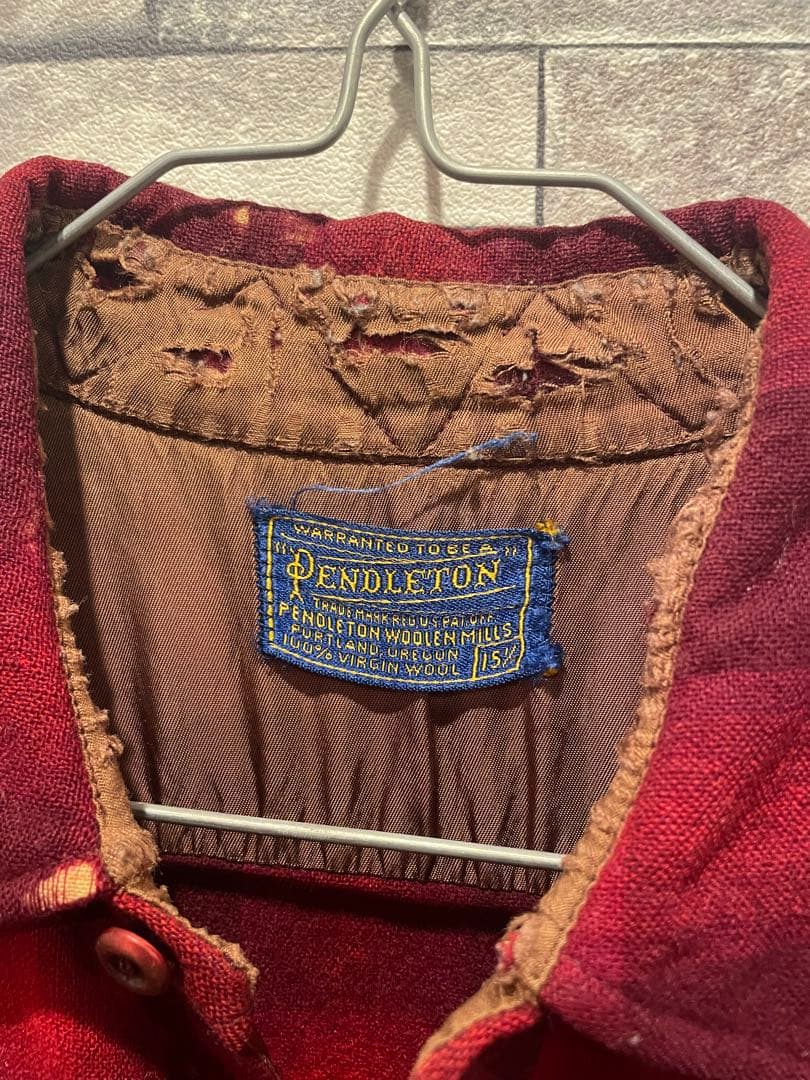 Pendleton ウールシャツ　ウェスタン　シャドウチェック　50s