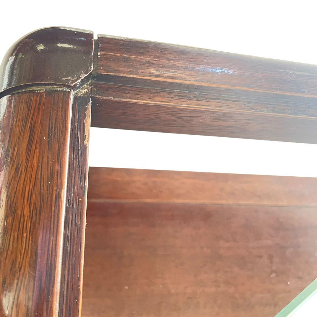 HR444 【希少デザイン】ビンテージ　ナガノインテリア　スクエアガラステーブル