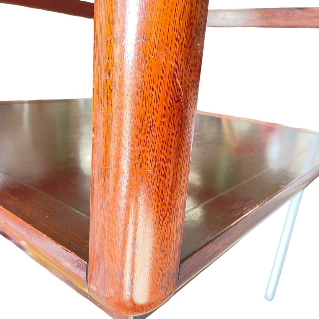 HR444 【希少デザイン】ビンテージ　ナガノインテリア　スクエアガラステーブル