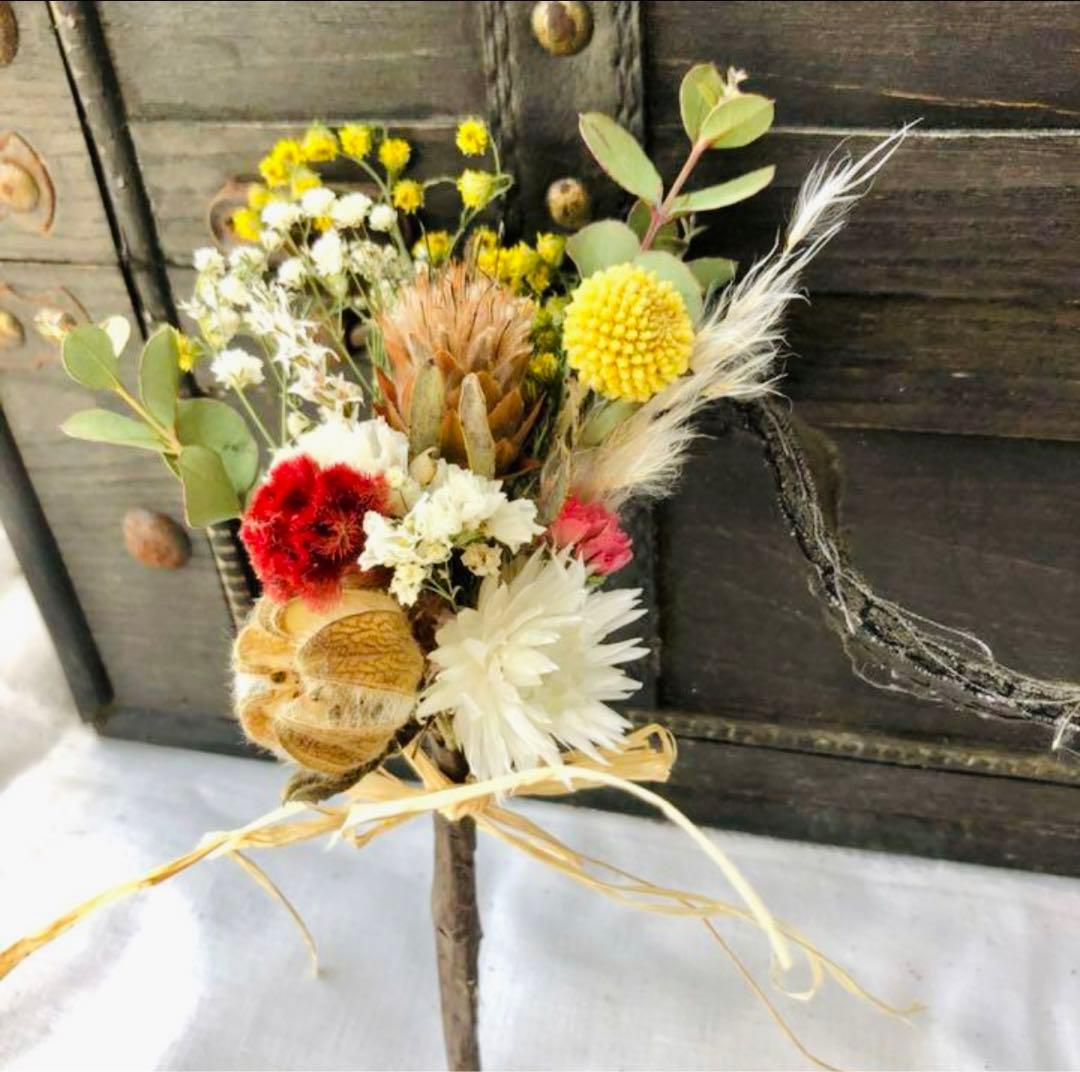 ブーケ　ブートニア　バンクシア　プロテア　ワイルドフラワー　前撮り