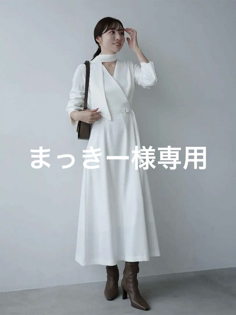 【試着のみ】ダブルサテンクラシカルワンピース