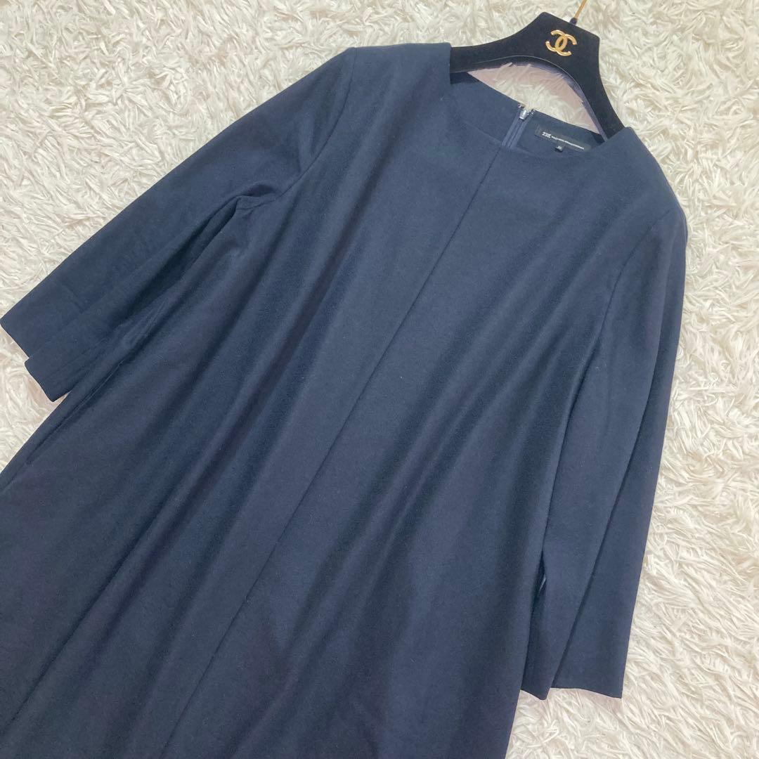 23AW 極美品　ウールジョーゼット Aライン ワンピース　50 大きいサイズ