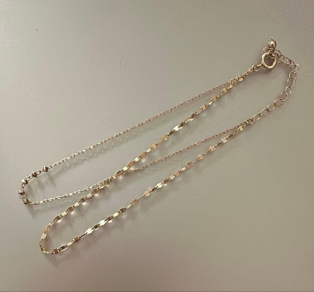 組曲　10K ピンクゴールド２連ブレスレット