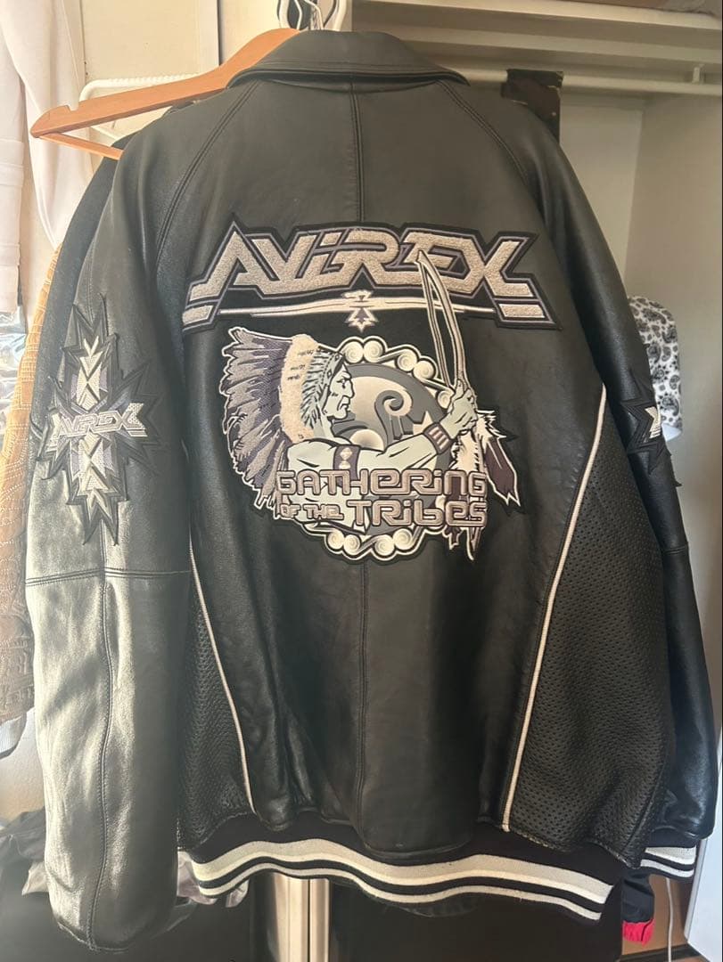 当時物激レア AVIREX レザージャケット ブラック