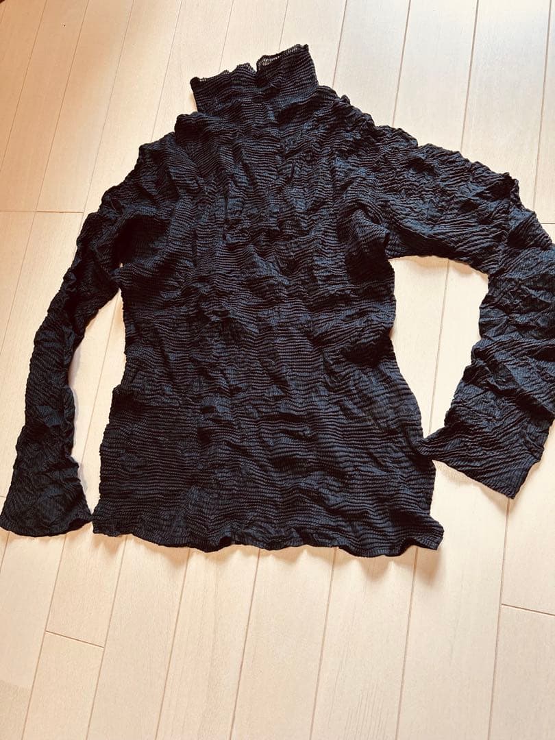 少しお値下げ　イッセイミヤケ　タートルネック　黒